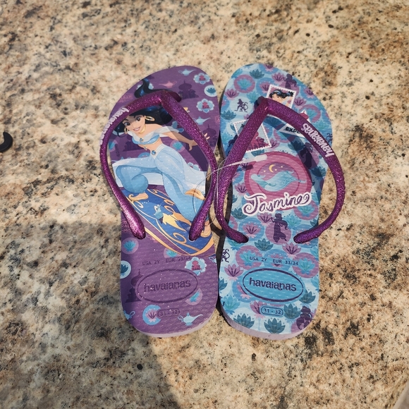 Havaianas Other - Havaianas Disney Princess Jasmine Blue, Purple Thong Flip-Flops Sandal Girls